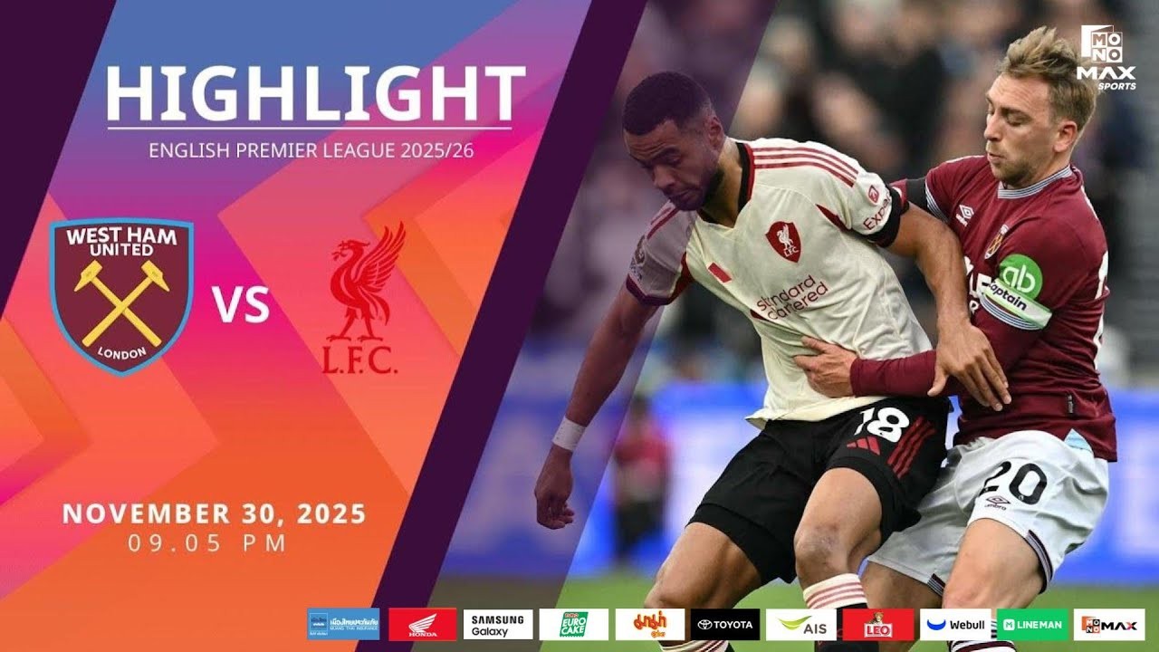 #ไฮไลท์ฟุตบอล [ เวสต์แฮม ยูไนเต็ด 0 - 2 ลิเวอร์พูล ] พรีเมียร์ลีก อังกฤษ 2025/1.12.68